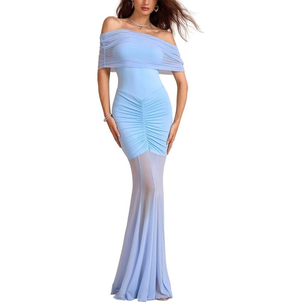 Amanda Royal Womens  Off-The-Shoulder Maxi Dress